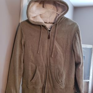 zip up hooded jacket.